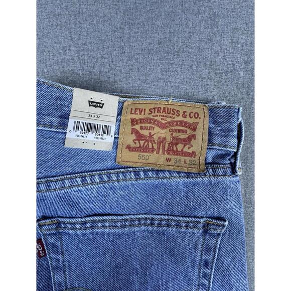 LEVI’S  550 MENS RELAXED FIT STRAIGHT BLUE DENIM LIGHT WASH JEANS 34x32 - Picture 3 of 6